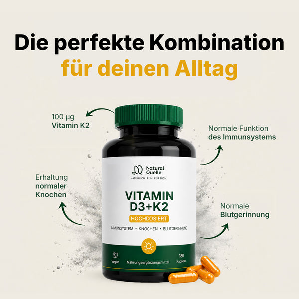 Vitamin D3 + K2 Kapseln 180 Stück