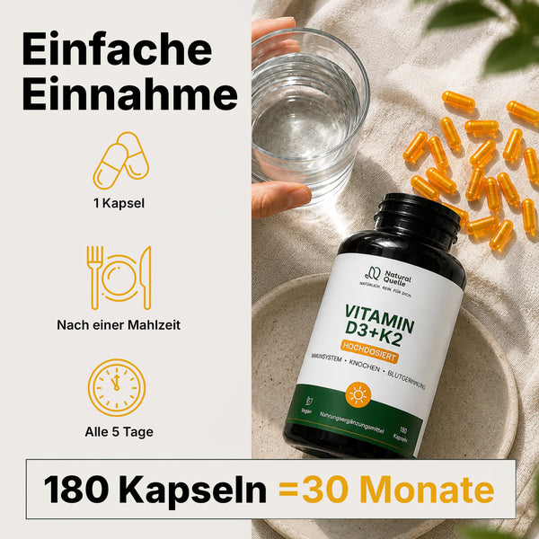 Vitamin D3 + K2 Kapseln 180 Stück