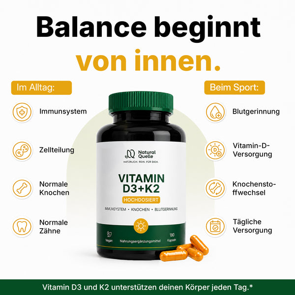Vitamin D3 + K2 Kapseln 180 Stück