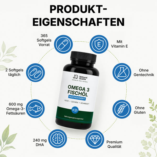 Omega 3 Fischöl hochdosiert – 365 Softgels