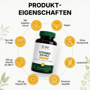 Vitamin D3 + K2 Kapseln 180 Stück