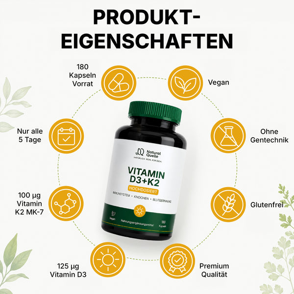 Vitamin D3 + K2 Kapseln 180 Stück