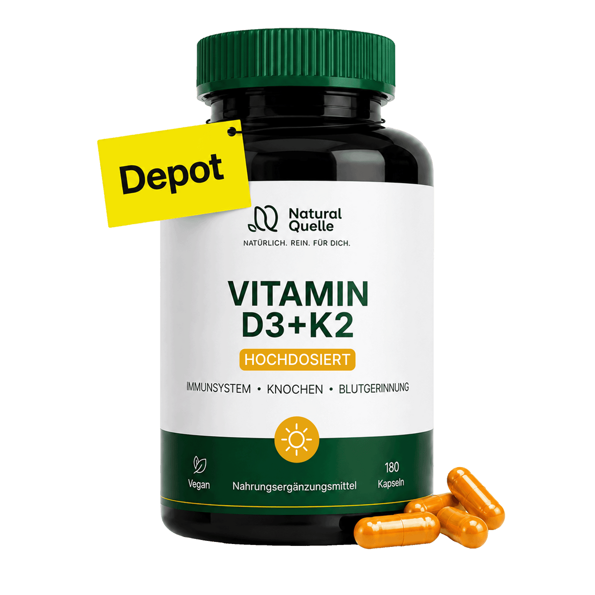 Vitamin D3 + K2 Kapseln 180 Stück